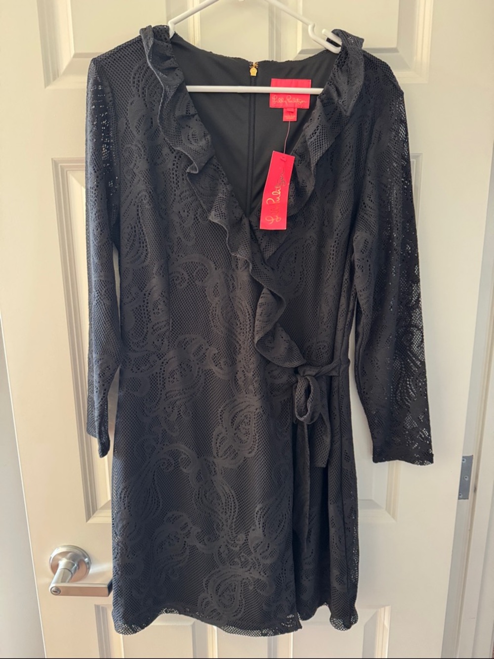 Black tiki wrap Ruffle romper - Lilly Pulitzer size XL